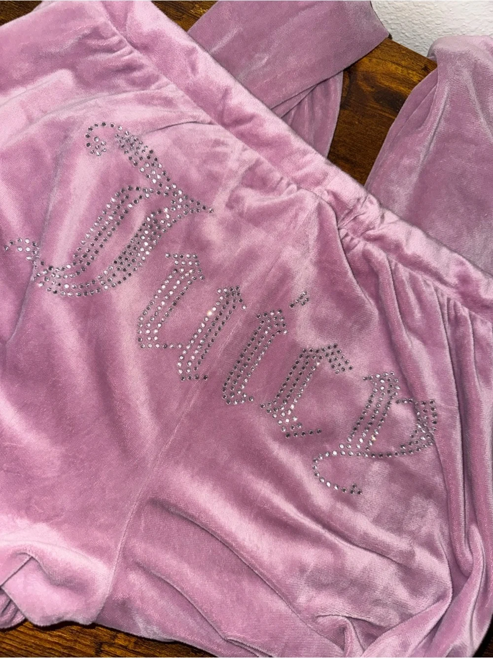 Juicy Couture Dusty Pink Velour Rhinestone Lounge Set Size M